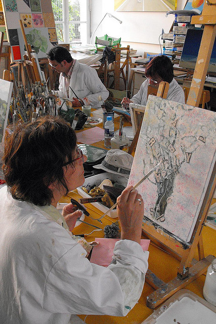 Lina Borlenghi, Gisors, amie peintre en atelier du pommier du jeudi soir